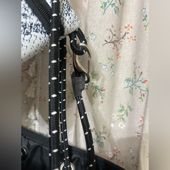 Parker & Hyde Silver Python and Grey Neoprene Stripe Tote - Picture 4 of 13